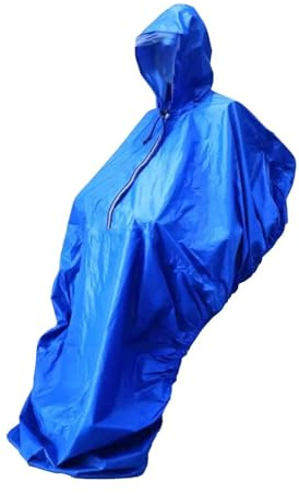 Rollstuhl-Regenponcho Rollstuhl-Poncho mit reflektierendem Streifen, tragbarer Rollstuhl-Regenumhang, Regenumhang, weich, for Erwachsene, Männer, Frauen, ältere Menschen, Camping FüR Regenschutz(Blue)