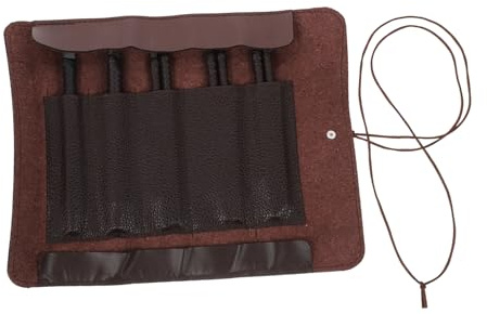 WEKAMOS Set di 8 Strumenti Utensili Robusti in Acciaio per Intaglio Legno con Borsa Portatile per Artigiani e Hobbisti nel Fai-da-te della Scultura su Legno