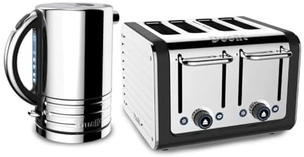Dualit Architect Kettle and 4-Slot Toaster Set, Perfect Toast Technology, Matt Black