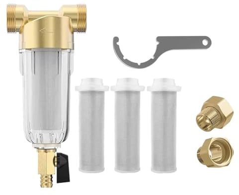 Uxsjakjsd Système de Filtration en Eau Entière pour Puits - Filtre de Sédiments Réutilisables vers Le Bas, Dispositif de Purification de l'eau