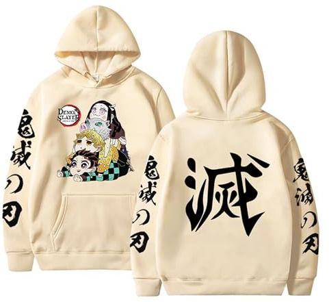 Satdflie Demon Slayer Casual Hoodies Creative Trend Tröjor Långärmad Tröja För Anime Fans Gåvor