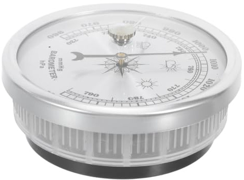 GOOHOCHY Barometro in Lega di Alluminio-magnesio Argento con Registrazione Continua della Pressione Atmosferica e Studio
