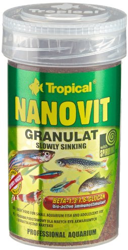 Tropical Nanovit granulatfoder – små granulatkorn för utfodring av små prydnadsfiskar, 2-pack (2 x 100 ml)