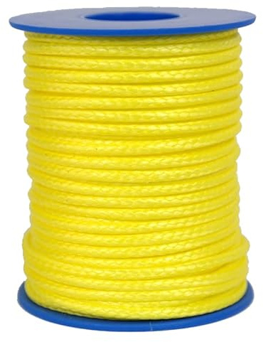 Gepotex Dyneema Corde tressée en Dyneema Jaune Diamètre 2,5 mm 25 m