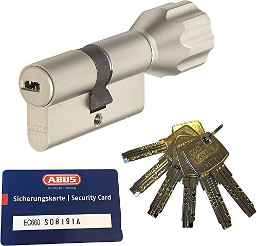 ABUS EC660 ECK660 Profil-Knaufzylinder Länge (a/b) Z30/K45mm (c=75mm) mit 6 Schlüssel, mit Sicherungskarte