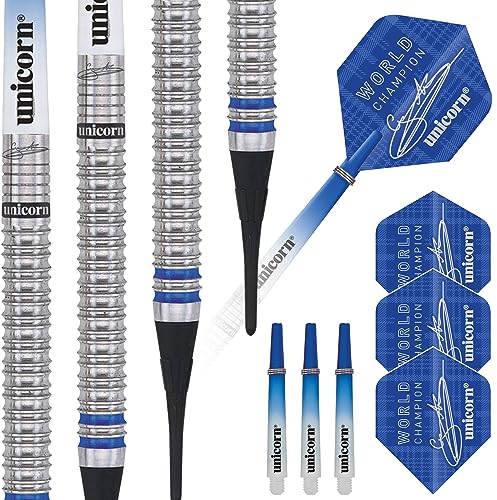 Unicorn 2019 Edition-Gary Anderson World Champion Soft Tip Darts Dartpfeile mit weicher Spitze, blau, 20 g