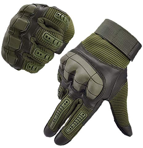 Neusky Herren Taktische Handschuhe Touchscreen Fahrrad Motorradhandschuhe Mountainbike Outdoor Sport Handschuhe Ideal für Airsoft, Militär, Paintball (Schwarz, L) (Grün, M)