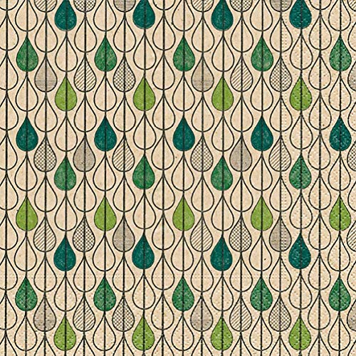 Paper+Design GmbH - umweltfreundliche Servietten | 100% Recycling - Tissue | 25 Lunchservietten 33x33cm | Einwegservietten - Leaf drops