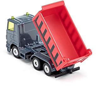 Siku 1685, LKW mit Kippmulde und Kippanhänger, Metall/Kunststoff, Grau/Rot, Kippbare Mulden mit öffenbaren Klappen