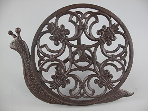 Clever-Deko Soporte para manguera de jardín, soporte para manguera de agua, soporte para manguera de hierro rústico, estilo Art Nouveau