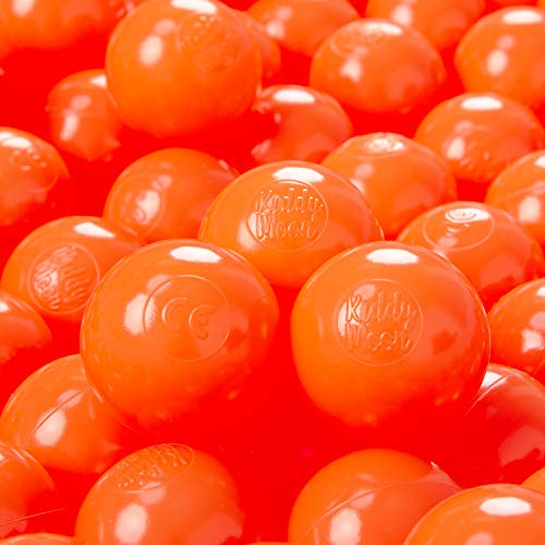 KiddyMoon 1 200 Ø 6 cm barnbollar för bollbad, lekbollar, baby, plastbollar, tillverkade i EU, orange