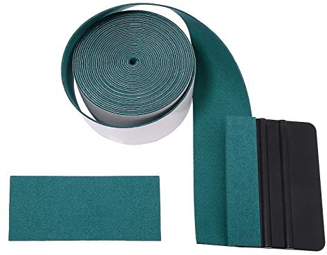 FOSHIO Micro Fiber Felt for Squeegee Edge Wrapping 5 Meters Length - Dark Green Suede Felt to Cover The Edges of Hard Card Squeegees