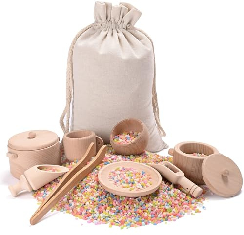 MONT PLEASANT Sensory Bin Toys for Toddlers - Montessori & Waldorf Pretend Play Dish & Tongs - Fine Motor Learning Toys for Sensory Table Activities