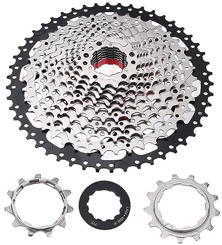 RiToEasysports Bike Cassette,32/36/42/46T 9/10/11/12 Speed Bike Freewheel Cassette Sprocket Replacement for Mountain Road Bicycle