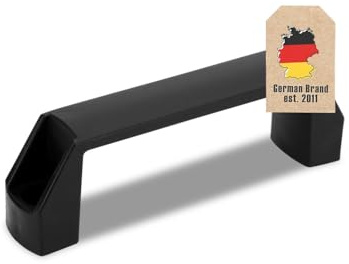 INTIRILIFE Asa de plástico Distancia Entre Agujeros 90 mm Negro - asa de Recambio Universal para maletines, Cajas de Herramientas, cajones, Carcasas, Cajas y Muebles - Robusta, fácil de Montar