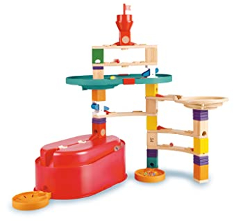 Hape Quadrilla Baukasten Behälter-Set, Murmelbahn Konstruktionsspielzeug, ab 4 Jahren