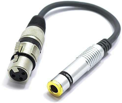 VITALCO XLR Hembra a Jack 6,3 Estéreo TRS Hembra Adaptador Audio de Micrófono XLR Cable de 3 Pines a Jack 6,35mm Estéreo