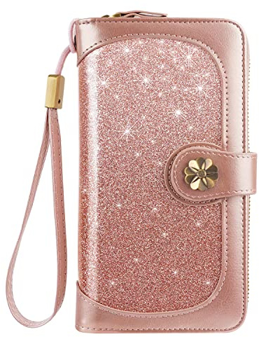 Coco Rossi Geldbörsen für Frauen mit Mehreren Kartenhaltern, Clutch, Karten-Organizer, Geldbörse für Frauen mit Handgelenkschlaufe