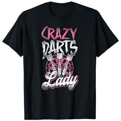 Dartspiel für Mädchen, Vintage-Stil, verrückte Dart-Dame T-Shirt