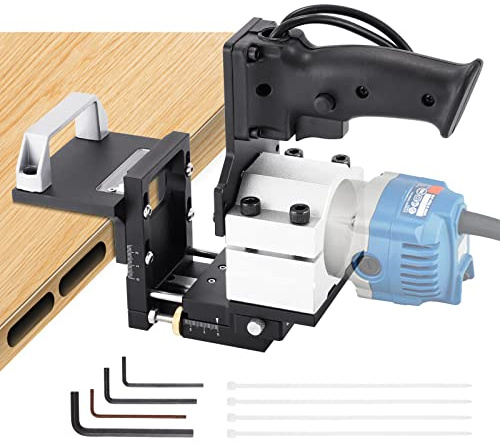 YUCHENGTECH 2 in 1 Invisible Fastener Slotting Bracket Router Mortising Jig Mortise and Tenon Jig for Router Woodworking Slotting Locator for Woodworking Furniture Splicing