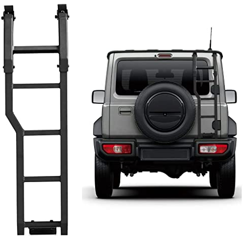 REHOOF Heckklappen-Heckleiter, Schutzrahmen, Autozubehör Kompatibel Für Suzuki Jimny 2019+ Auto-Heckklappenleiter, Offroad-Leiter-Zubehör, Body Kit