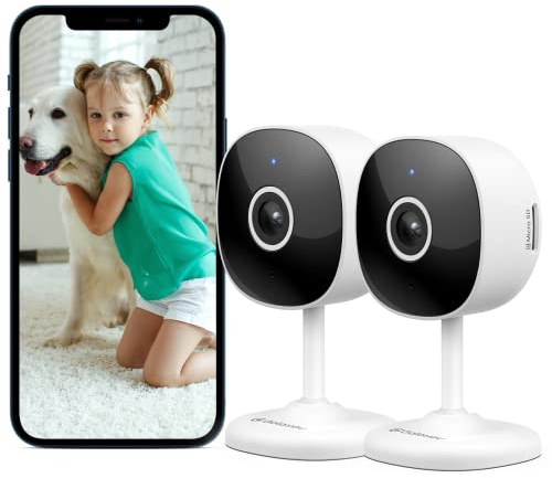 GALAYOU Security Camera Indoor - 2K WiFi Home Cameras for Baby Monitor, Pet, Dog, Smart CCTV, Alert, Siren, TF Card Storage, Works with Alexa (G7-2P)