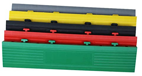 DOCIM Lot de 60 dalles de terrasse modulaires emboîtables de 40,6 x 40,6 x 3 cm, dalles de sol antidérapantes pour garage, atelier, abri de jardin ou remorque, bande de bord