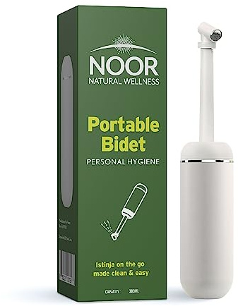 Portable Bidet Sprayer - 13oz Leakproof & Durable Handheld Travel Bidet by Noor - Eco-Friendly & Discreet Peri Bottle for Personal Hygiene On-The-Go - Reusable Handheld Bidet for Out-of-Home Use