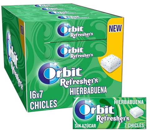 Orbit Refreshers Chicles Sin Azúcar Hierbabuena Grageas 16 x 7 u.