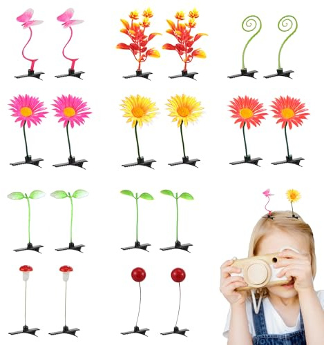 XCSJ 20 pcs Simulation Pflanzen Haarspange Metall | Blumen Haar Klipp Mädchen Haarclips Kleine Haarschmuck Haarspangen Rutschfeste Haarspangen für Mädchen,Damen,Kopfbedeckung