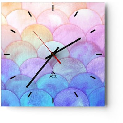 ARTTOR Orologio da Parete in Vetro Pastello Bolle Bilancia 40x40cm Piccolo Moderno Orologio da Muro Per Casa Cucina Soggiorno Silenzioso Wall Clock Decorazione Orologio da Appendere - C3AC40x40-5794