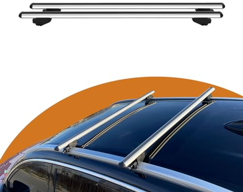 Dachträger Kompatibel mit Volkswagen Passat B8 Variant 2015-2023; Aluminium, Abschließbare | Relingträger für Autos Mit Integrierte-Bündige Dachreling | Einfache Montage | 2 Pcs Grau