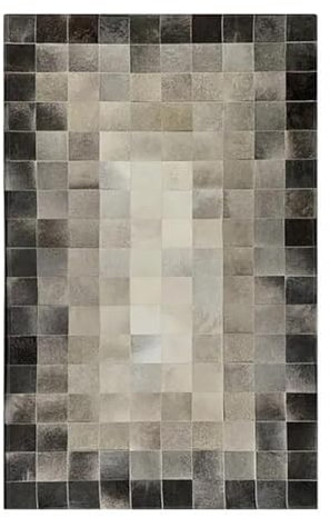 RXRENXIA Klassischer echter Rindsleder-Teppich für Zuhause luxuriöser Kuhfell-Nähteppich handgefertigter Rindsleder-Teppich Patchwork-Kuhfell-Teppich Rindsleder-Lederfell für Schlafzimmer,6x4 Feet