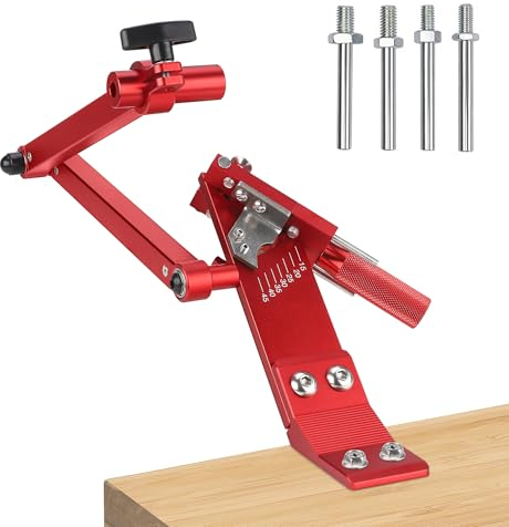 ANDO RACING Aiguiseur de lame de tondeuse à gazon réglable de 15 ° à 45 ° avec roulement à billes pour lames droitières et gauchères, compatible avec meuleuse d'angle, rouge