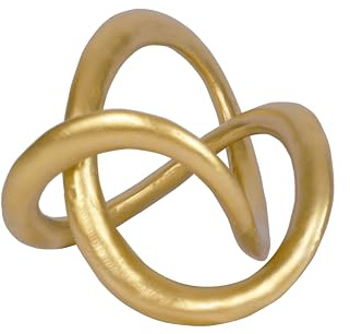 PUHOZN Modern Geometric Round Sculpture Gold Knot Statue Decor Tabletop Sculpture and Figurines Round Decorative Ornaments Knick Knacks Home Decor for Shelves Coffee Table Bookshelf Decoration Gifts