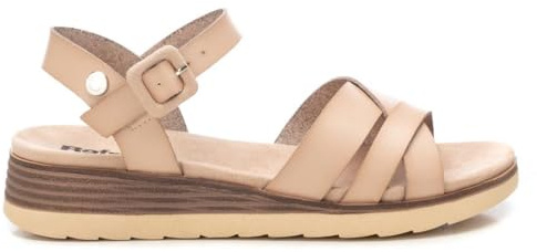 REFRESH - Sandalia Mujer Beige - Calzado Cómodo y Versátil - Moda casual - Modelo 17267303 (Talla 40)