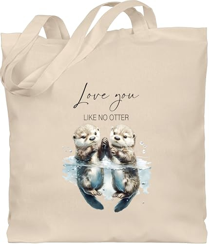 Shirtracer - Baumwolltasche - - Taschen - Love you like no otter Geschenk Paar Geschenke Valentinstag Pärchen Geschenke Weihnachten Paar Geschenk für Verliebte I