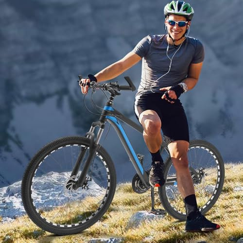 ZJHESXV 26 Zoll Mountainbike MTB Fahrrad 21 Gang-Schaltung mit Scheibenbremse Höheverstellbar 26 Zoll Fahrrad für ab 160cm Jungen, Mädchen(Schwarz)