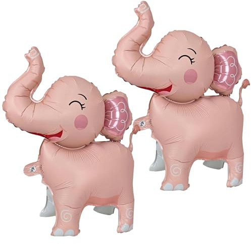 Elefant Ballons Deko,2 Stück Geburtstag Elephan Luftballons,Kinder Elefant Ballons,Folienballon Geburtstag Elephan,Party elephant luftballons,fur Thema Party Kindergeburtstag (Rosa)