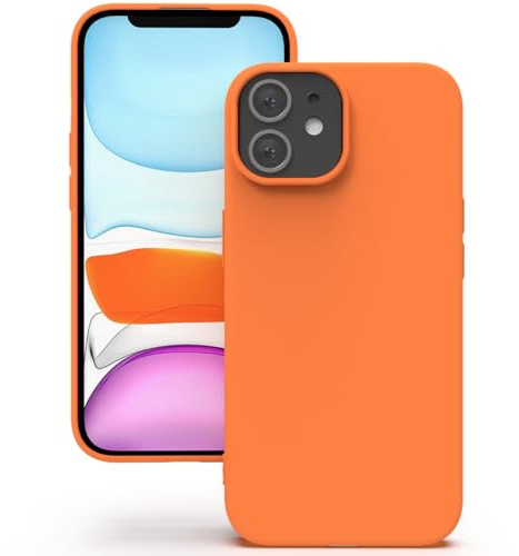 YATWIN Hülle für iPhone 11, Silikon Handyhülle mit Futter, 1mm Kamera und Displayschutz, Dünn & Leicht, Anti Kratzer Case, Orange