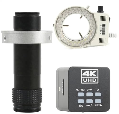 Microscopio Cámara de microscopio 4K UHD de 41 MP, HDMI, USB Tipo C, IMX678, microscopio electrónico Digital Industrial con Lente de 1-130X, luz for reparación de teléfonos y Soldadura