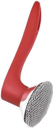 Eighosee Estropajo de Hierro Fundido con de Buen Agarre - Estropajo de Fina Soldada Cepillo de Hierro Fundido - Estropajo de de Metal