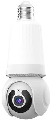 Telecamere di sicurezza domestica Lampadina for interni Telecamera IP Visione notturna a colori Visione notturna automatica Monitor di sicurezza wireless CCTV intelligente con supporto E27(5MP No Card