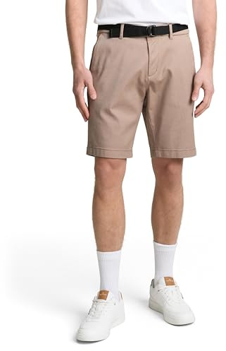 TOM TAILOR Denim 1051937 Bermuda Shorts, 39551-Struttura in Twill Beige, L Uomo