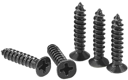 TA-VIGOR M4 x 20mm Black Wood Screws, 100Pcs Self Tapping Screws | Screws with Flat Head Phillips Drive, Carbon Steel Countersunk Screws for Furniture, Woodworking, Cabinet Repair and DIY