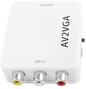 AV 3RCA To VGA 3.5mm Jack Adapter With USB Power Cable Audio Video Converter Supports PAL NTS For DVD TV Set-Top Box Projector Display Conversion Line
