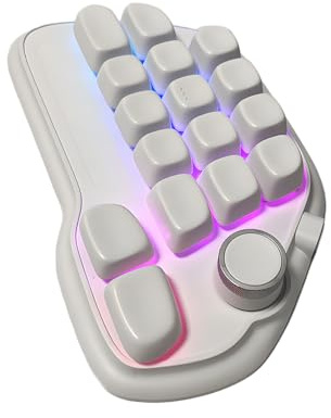 Obotsnoi Teclado numérico mecánico RGB retroiluminado 17 con características programables VIA teclado numérico USB intercambiable en caliente para laptop, PC, escritorio, teclado numérico de alta