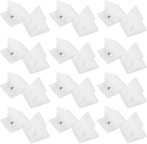 SOIMISS Soporte de Cuña de Plástico de Color Claro con Tornillos, 100 Piezas, Cuñas para Cajones Hundidos, Soportes Inferiores para Gabinetes y Armarios, Reparación Estable y Duradera