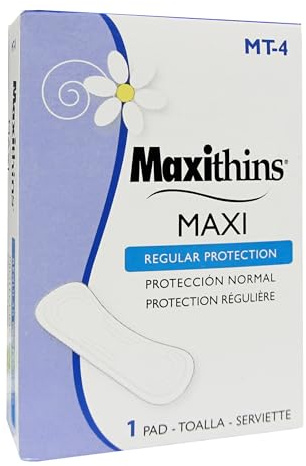 HOSPECO Maxithins Vended Sanitary Napkins #4, Maxi, 250 Individually Boxed Napkins/carton