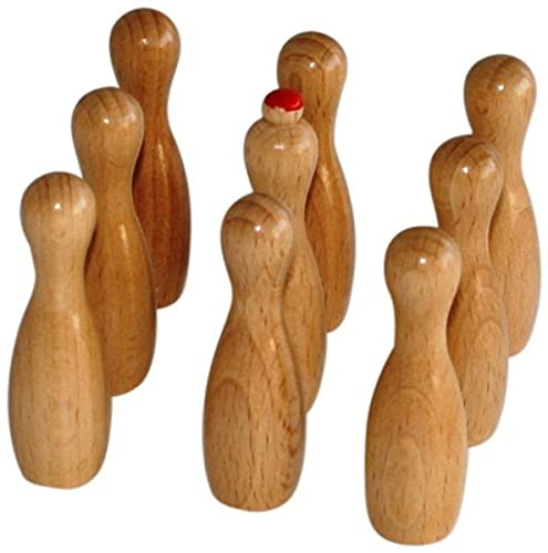 weiblespiele 10550 - Ersatzkegel für Meraner Tischkegelspiel 10500, Höhe 60 mm, Braun
